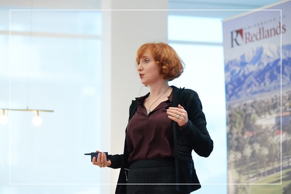 Woman giving presentation