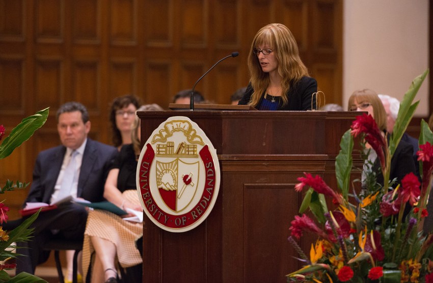 Women speaking at Honor's Convocation 2015 in Memorial Chapel.  