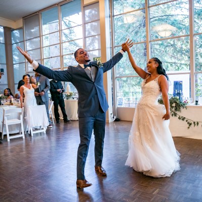 Alexander Hall bridal couple dancing