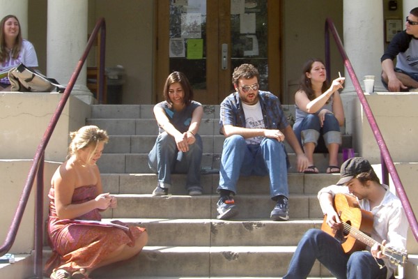 Students on Johnston Steps