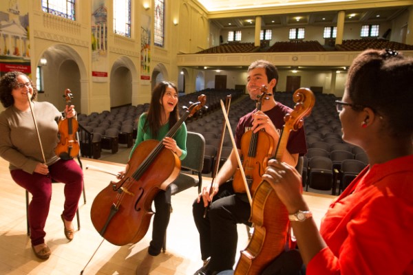 Student musicians rehearsing