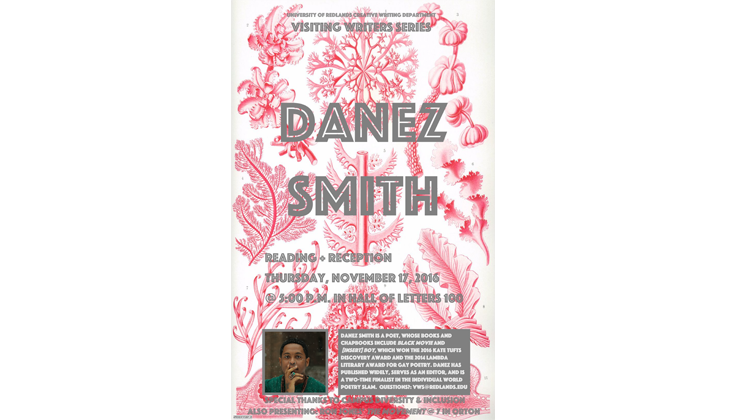 Danez Smith poetry reading event flier